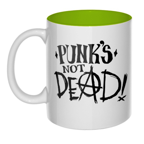 Кружка цветная внутри Punk's not dead