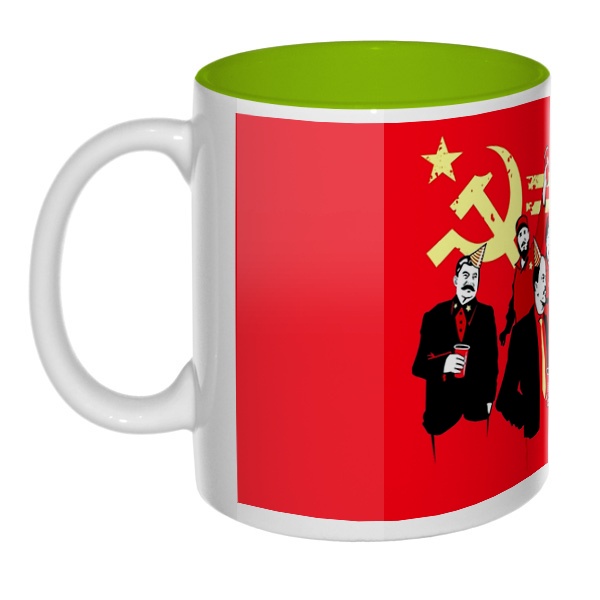 Communism party, кружка цветная внутри , цвет салатовый