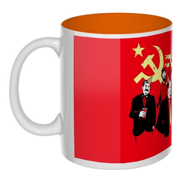 Communism party, кружка цветная внутри , цвет оранжевый