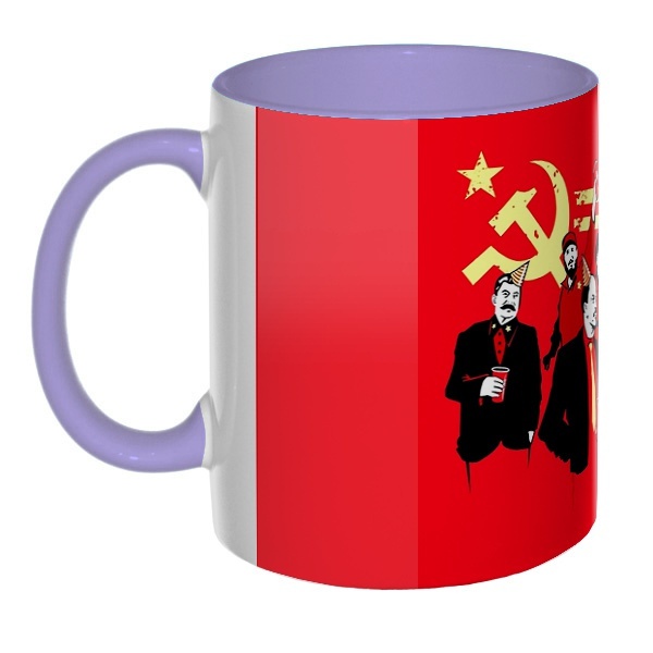 3D-кружка Communism party, цветная внутри и ручка, цвет лавандовый