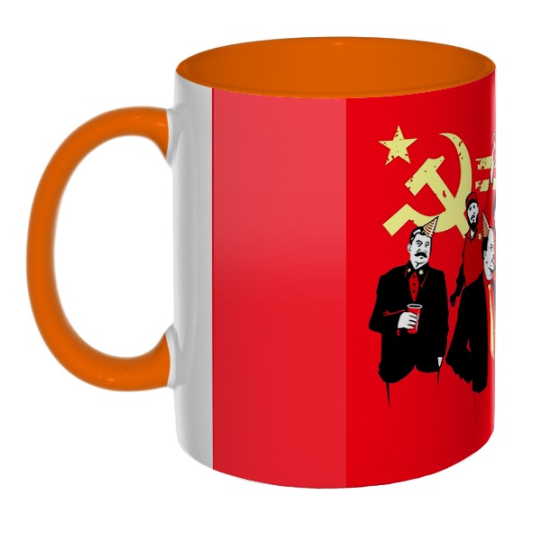 3D-кружка Communism party, цветная внутри и ручка, цвет оранжевый