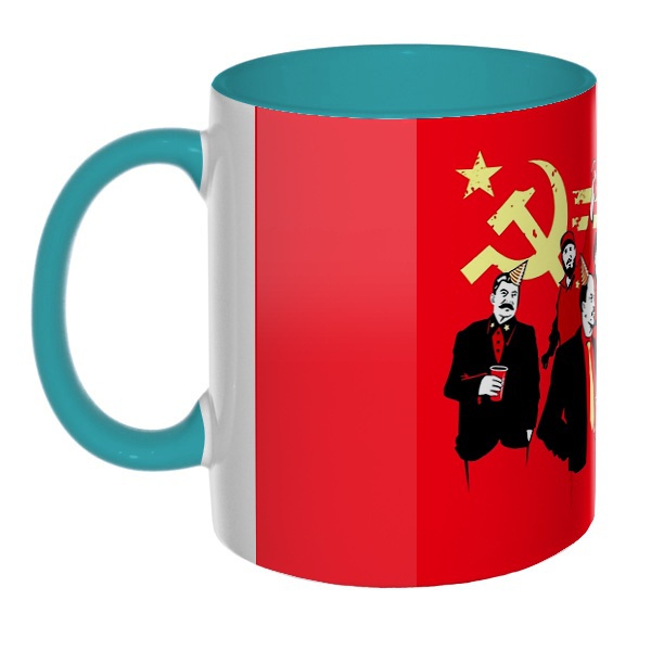 3D-кружка Communism party, цветная внутри и ручка, цвет бирюзовый