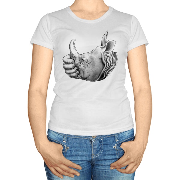 Женская футболка Носорог Лайк