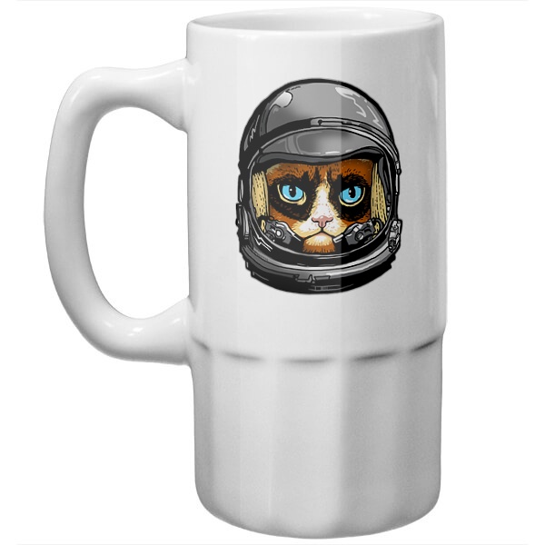 Пивная кружка Кот в космическом шлеме