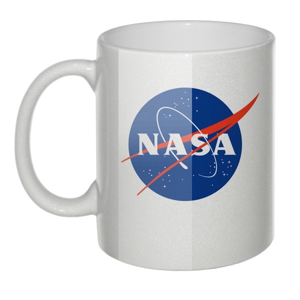 Перламутровая кружка Принт NASA, цвет перламутровый