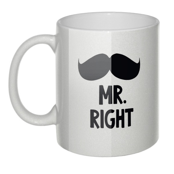 Перламутровая кружка Mr Right, Mrs always Right