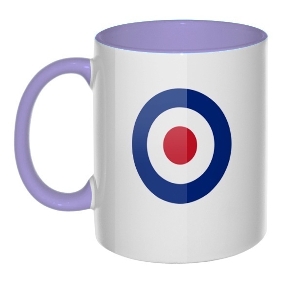 Кружка Эмблема ВВС Великобритании цветная внутри и ручка, цвет лавандовый