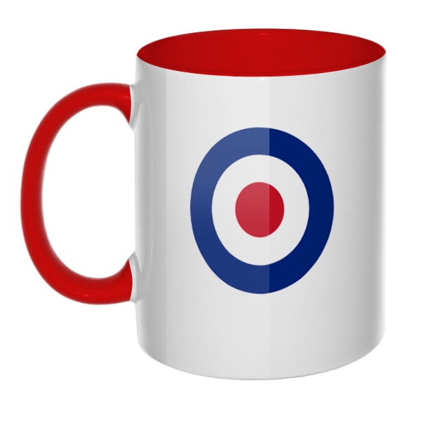 Кружка Эмблема ВВС Великобритании цветная внутри и ручка