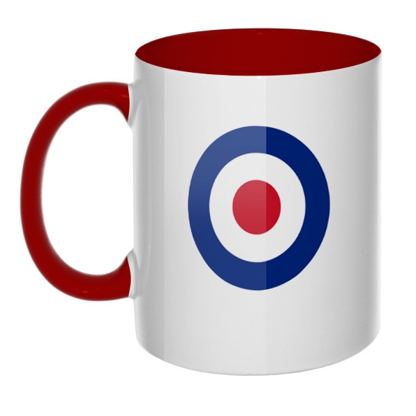 Кружка Эмблема ВВС Великобритании цветная внутри и ручка, цвет бордовый