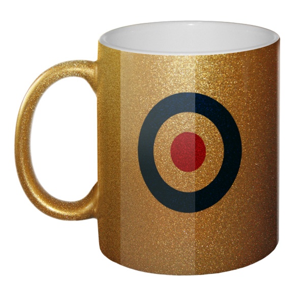 Кружка блестящая Эмблема ВВС Великобритании, цвет золотистый