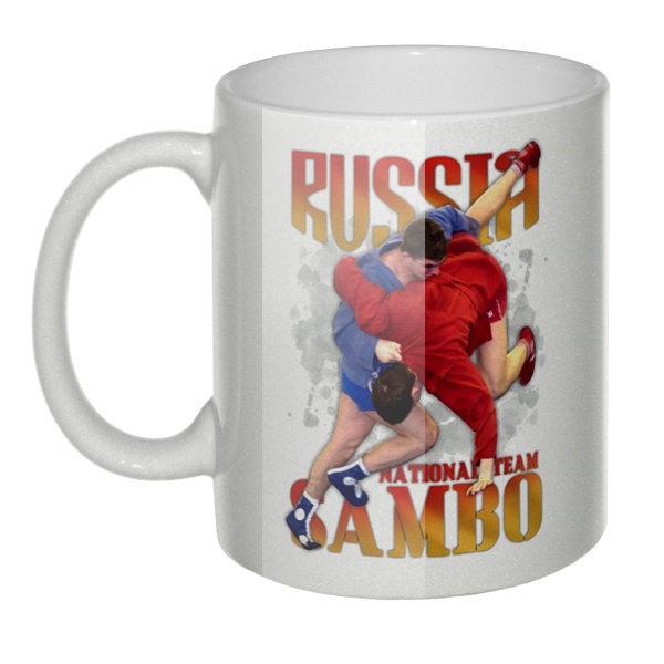 Перламутровая кружка Russia National Team Sambo, цвет перламутровый