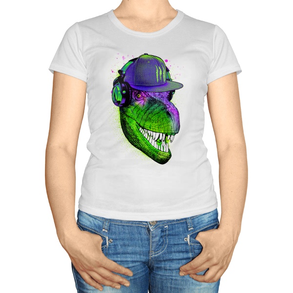 Женская футболка Модный динозавр
