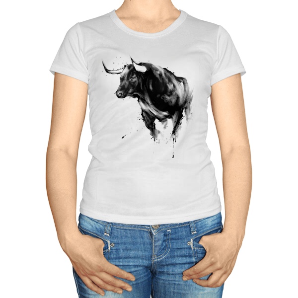 Женская футболка Рисунок быка