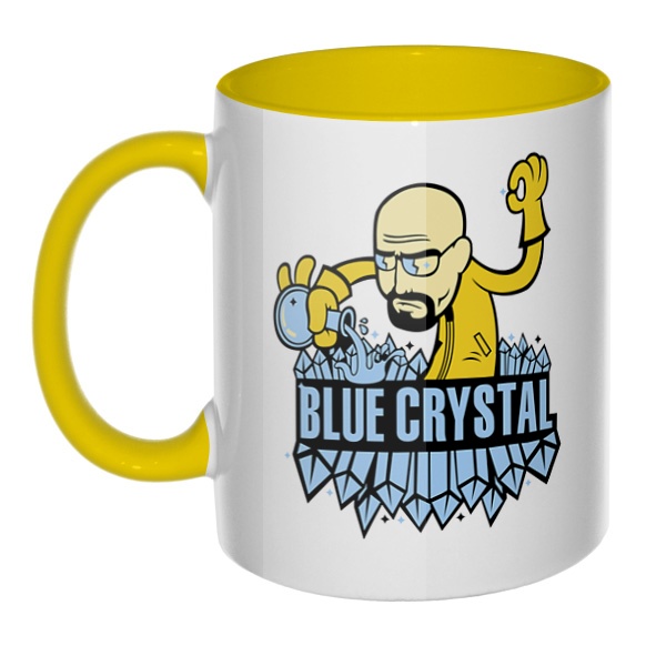 Blue crystal, кружка цветная внутри и ручка