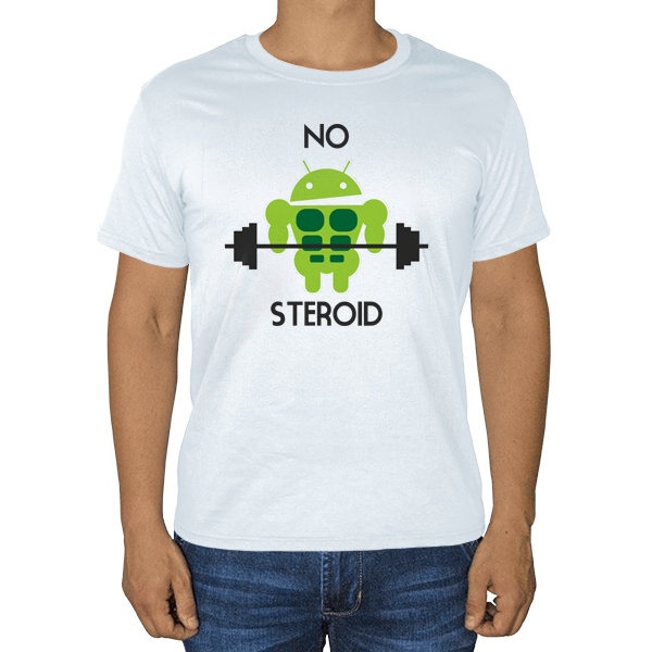 No steroid, белая футболка