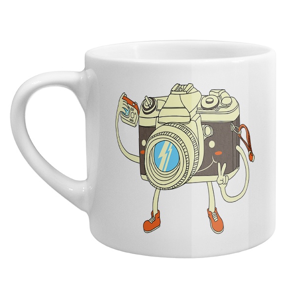 Кофейная чашка Фотоаппарат делает селфи, цвет белый