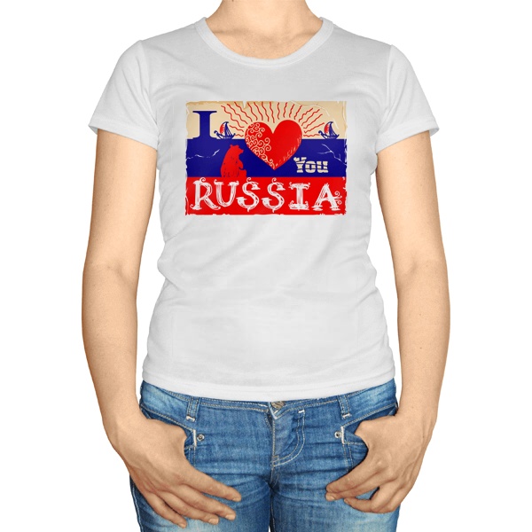 Женская футболка I love you Russia