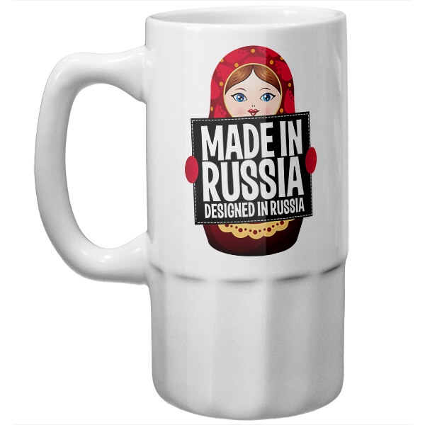Пивная кружка Матрешка Made in Russia