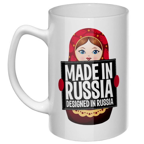 Большая кружка Матрешка Made in Russia
