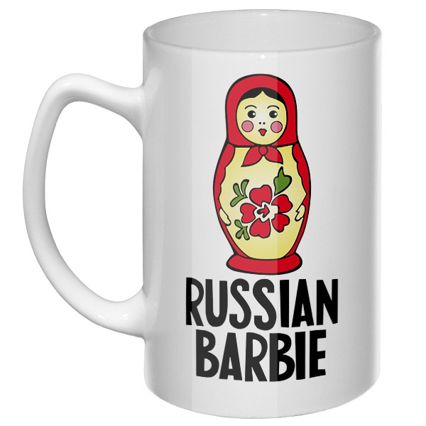 Большая кружка Russian Barbie, цвет белый