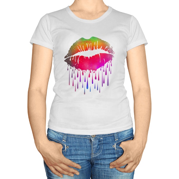 Женская футболка Радужный поцелуй