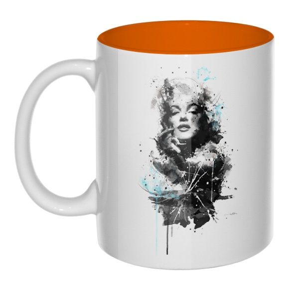 Marilyn Monroe, кружка цветная внутри , цвет оранжевый
