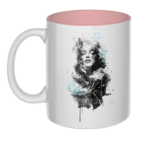 Marilyn Monroe, кружка цветная внутри , цвет розовый